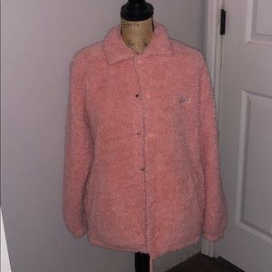 Fluffy pink jacket